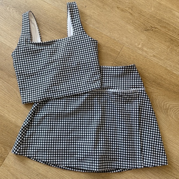 Abercrombie & Fitch YPB 2024 Matching Gingham Athletic Skirt Skort Set - Picture 8 of 8